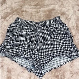 Black and white shorts